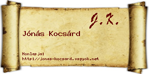 Jónás Kocsárd névjegykártya