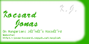 kocsard jonas business card